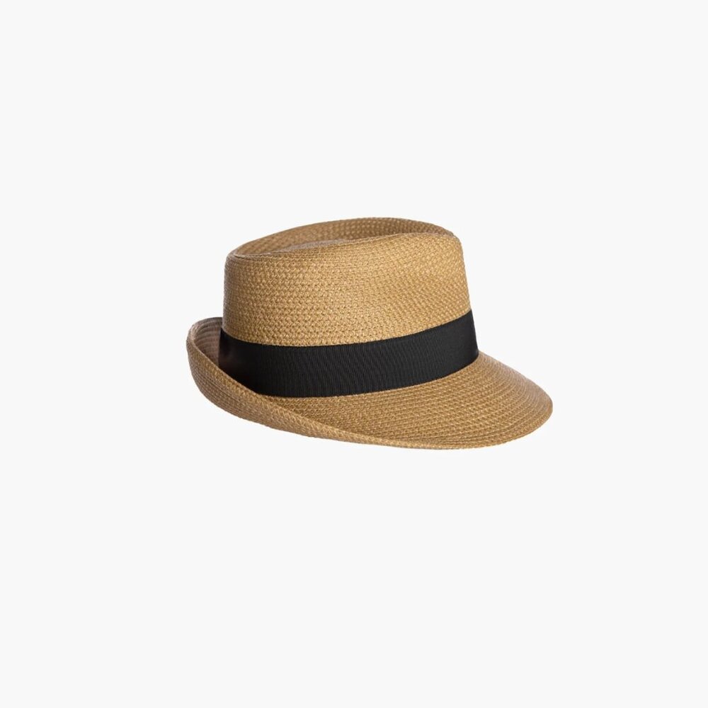 Eric Javits Squishee Packable Classic Fedora Straw Hat - Picture 3 of 7